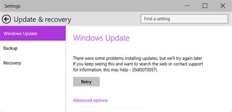 errore 0x80070057 windows 10.
